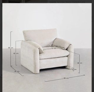 Sillón beige de tela
