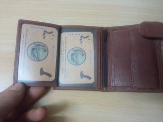 Cartera Monedero La Legión piel cuero marrón