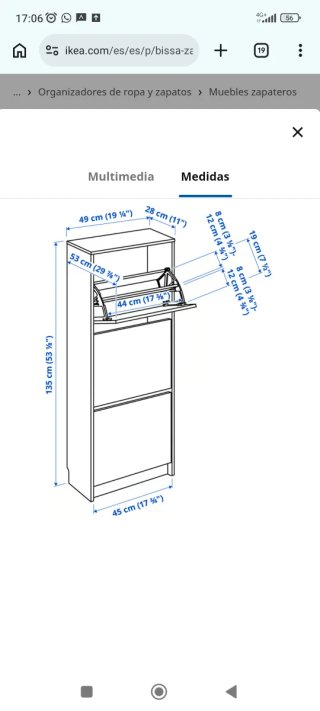 Zapatero IKEA Bissa 3 compartimentos