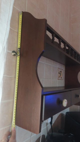 Especiero de pared madera con 2 cajones