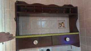 Especiero de pared madera con 2 cajones