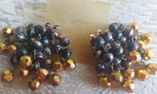 Pendientes Vintage Clip Dorados y Multicolor