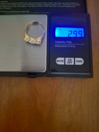 Anillo Oro 14K Tres Piedras