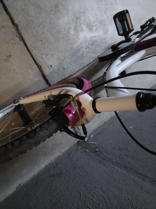 Bicicleta niña blanca y rosa