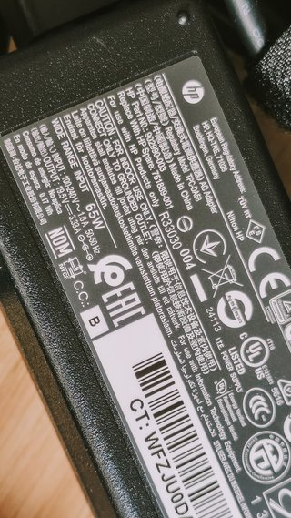 11 Cargadores HP Originales 65W Punta Grande