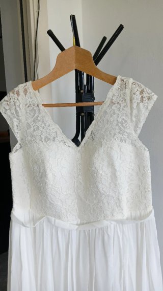 Abito lungo pizzo e chiffon
