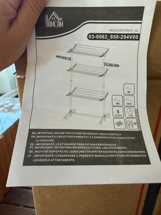 Tendedero Plegable Homcom Acero Inoxidable