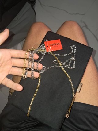 Bolso Chima Negro/Plateado Nuevo