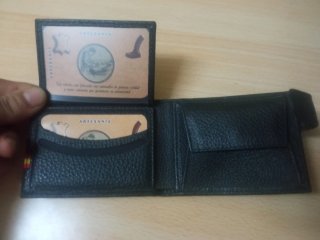Cartera Mond Policía Nacional CNP piel cuero Negro