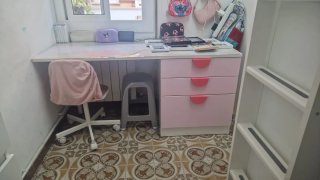 Cama alta IKEA SMÅSTAD con escritorio y armario