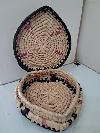 Cajas de mimbre decorativas retro (3 uds)