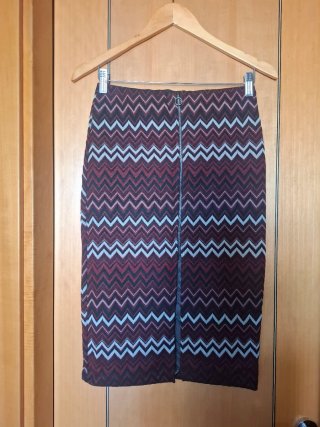 Falda Zigzag Multicolor con Cremallera