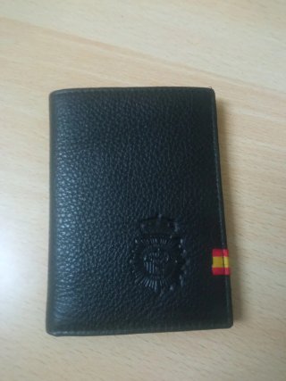 Cartera billetero Policía Nacional CNP cuero Negro
