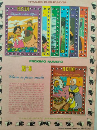 2 volúmenes cómics Heidi números 7 y 19 año 1977