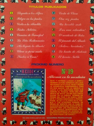 2 volúmenes cómics Heidi números 7 y 19 año 1977