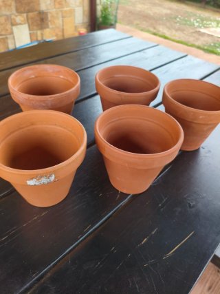 Pack 5 Macetas Barro 13 cm