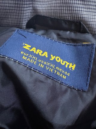 Chaqueta Bomber Zara Cuadros Gris y Negro