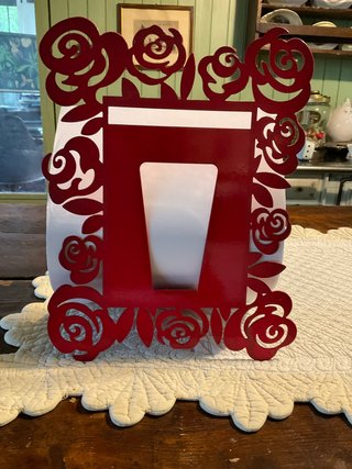 Cornice portafoto metallo rosso rose