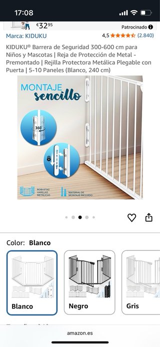 Barrera de seguridad KIDUKU 240 cm