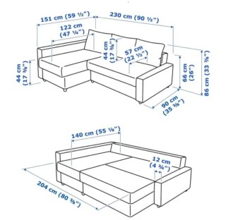 Sofá Cama Ikea Tela y Madera