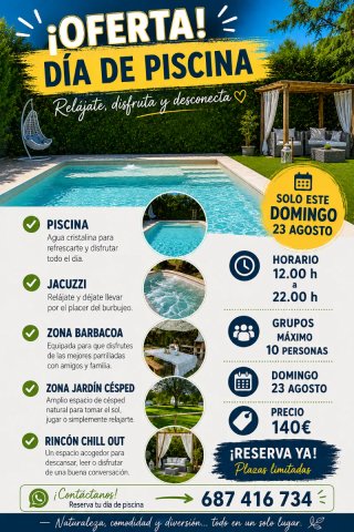 Piscina.Celebraciones.Alquiler de zonas exteriore