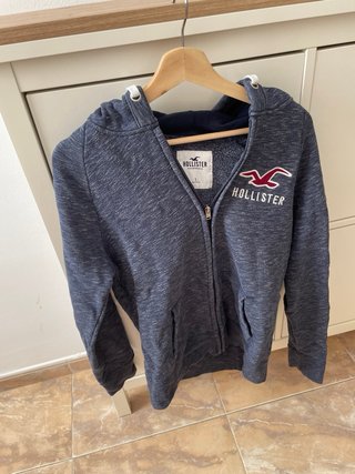 Sudadera azul de Hollister con cremallera