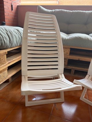 2 Sillas de Playa Plegables Blancas
