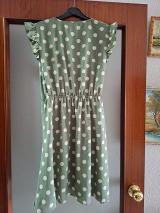Vestido de verano lunares verde