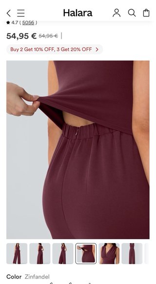Mono Halara Zinfandel, Talla M, nuevo con etiqueta