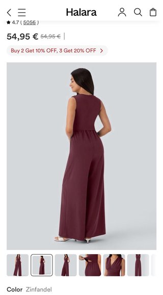 Mono Halara Zinfandel, Talla M, nuevo con etiqueta