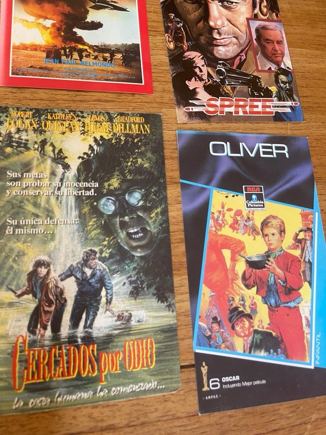 Lote 12 carátulas antiguas videoclub VHS años 80