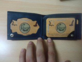 Cartera PortaPlaca Policía Nacional CNP cuero Azul