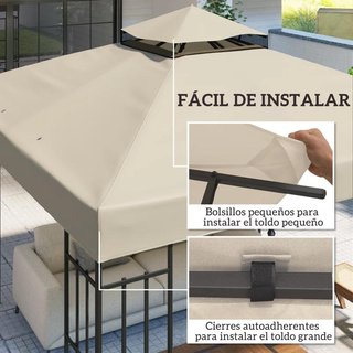 Recambio Toldo 3x3 Doble Techo Crema UPF30+