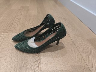 Zapatos Zara Talla 37 Piel Verde