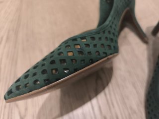 Zapatos Zara Talla 37 Piel Verde