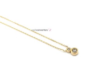 gargantilla oro 18k con piedra con circonita 22cm