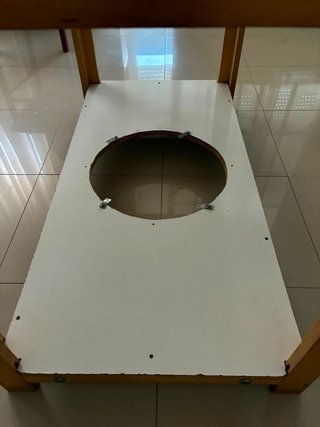 Mesa camilla madera y cristal