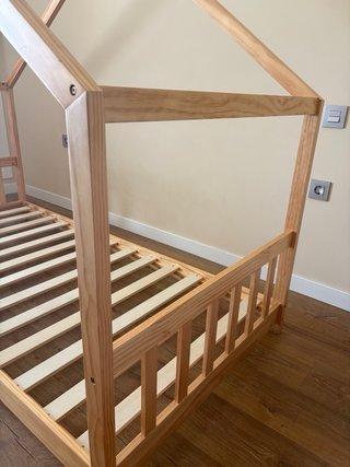 Cama infantil madera natural 90cm (Sklum)