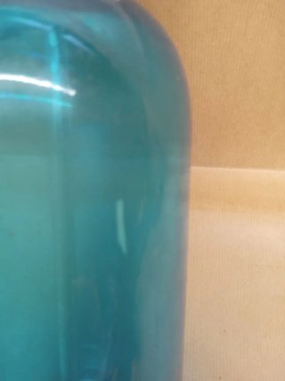 Sifón antiguo azul tapón plomo