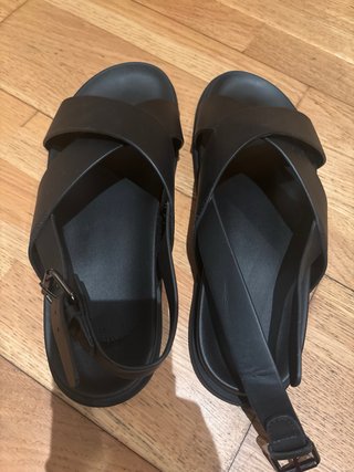 Sandalias Mango Piel Talla 44 Negras