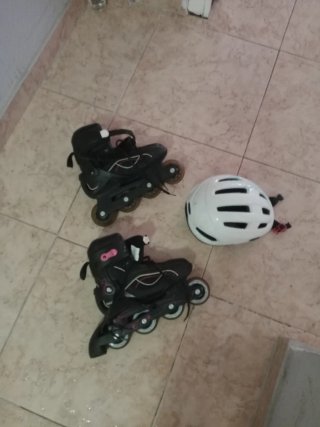 Patines en línea T-38 y Casco blanco