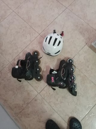 Patines en línea T-38 y Casco blanco