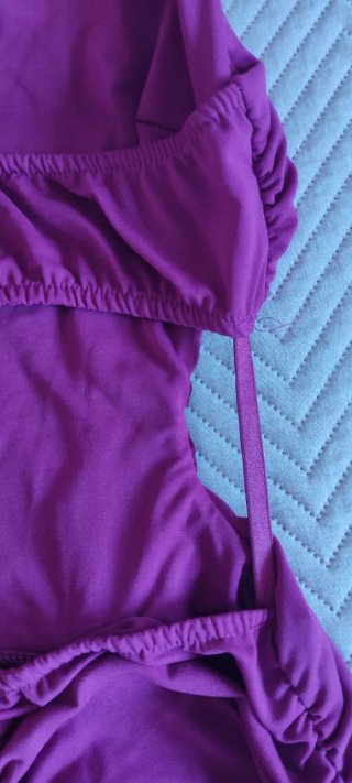 Vestido rosa morado fruncido