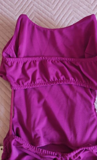Vestido rosa morado fruncido