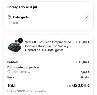 WYBOT C2 Vision Limpiafondos Piscina
