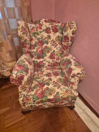 Pareja Sillones Vintage Madera Maciza