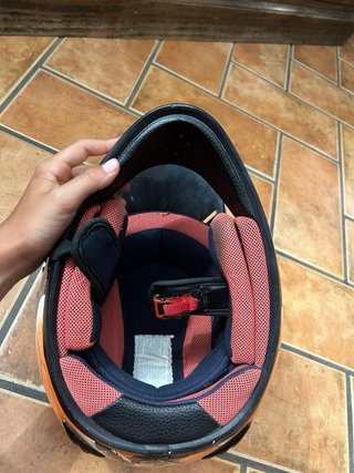 Casco Moto Roan Talla M Negro Naranja