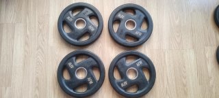 4 Discos Caucho 5 Kg AFW con Agarre 50mm