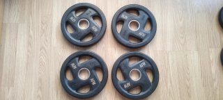 4 Discos Caucho 5 Kg AFW con Agarre 50mm