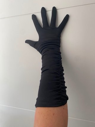 Guantes largos de fiesta negros T 7